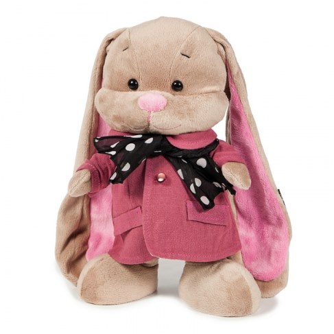 Мягкая игрушка MaxiToys Зайка Лин В Розовом Пальто со Стильным Шарфом 25 см JL-004ST-25 в Ярославле
