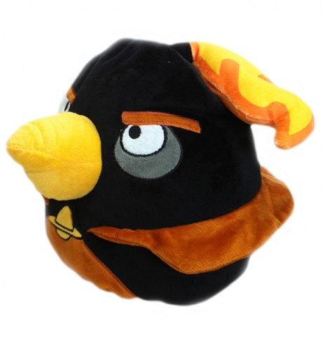 Мягкая игрушка Angry Birds чёрная птица Black Firebomb bird 25 см АВВК10 в Ярославле